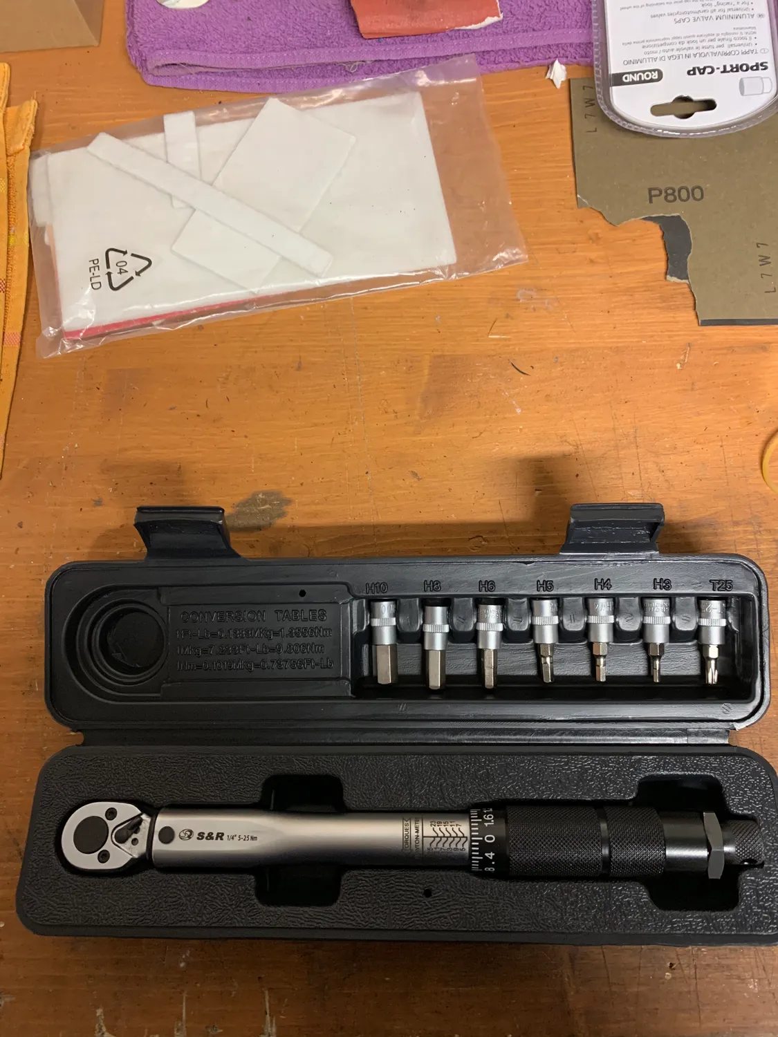 S&R Chiave dinamometrica 1/4 5-25Nm bici 7 inserti