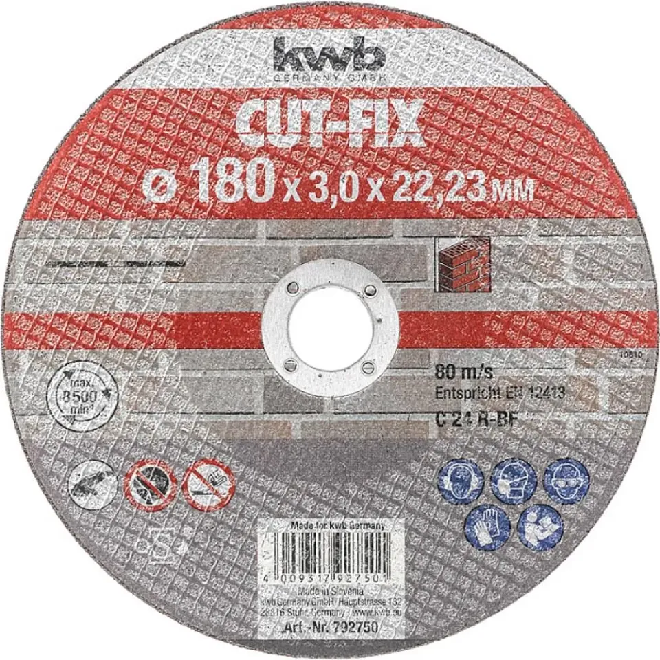 KWB Cut-Fix 792750 disco pietra 180x22 mm spessore 3