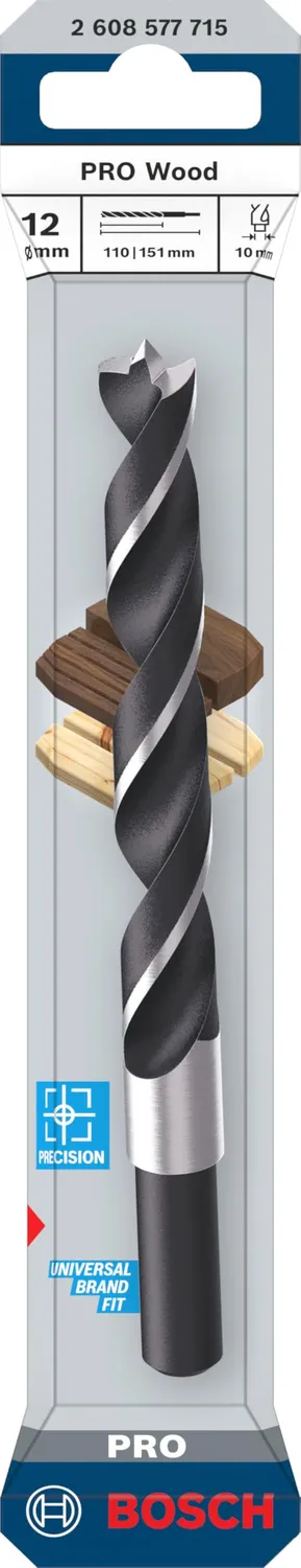 Bosch PRO Wood punta elicoidale legno 12x151 mm cilindrica