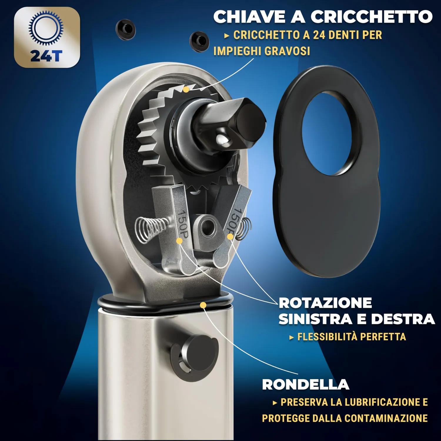 S&R Chiave dinamometrica 1/4 5-25Nm bici 7 inserti