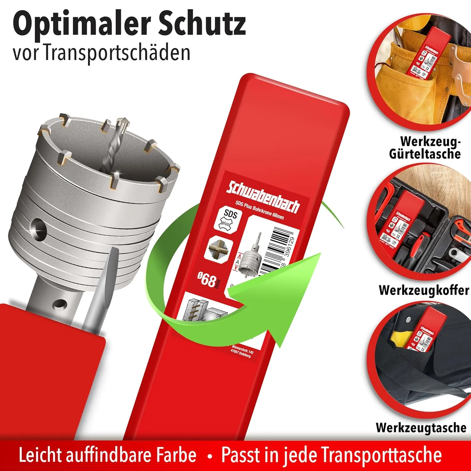 Schwabenbach SDS-Plus Corona 68mm per Scatole Muro