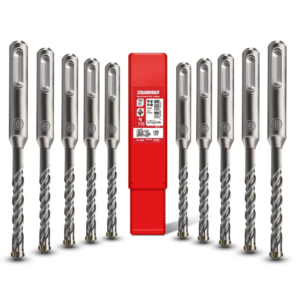 Schwabenbach SDS-Plus Set Punte Calcestruzzo 6x110 mm 10 Pz