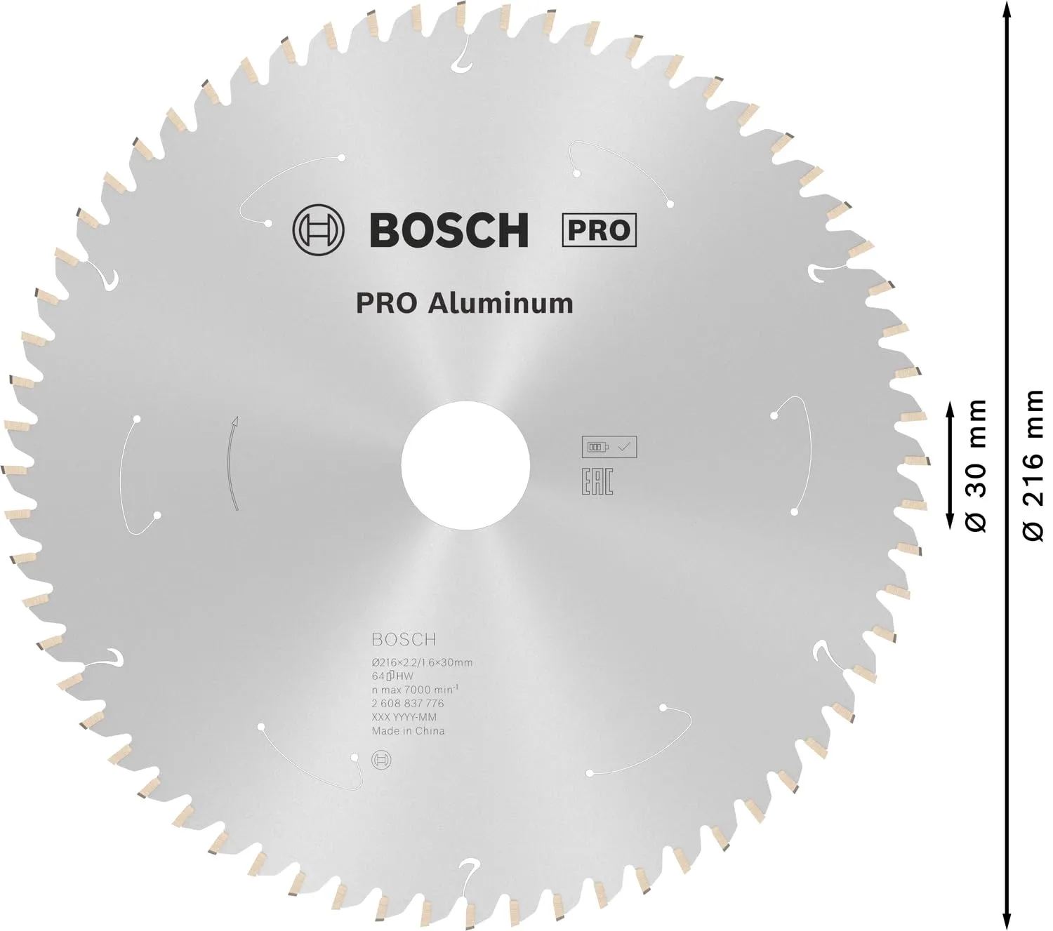 Bosch Expert PRO Aluminium lama circolare 216x30 mm alluminio