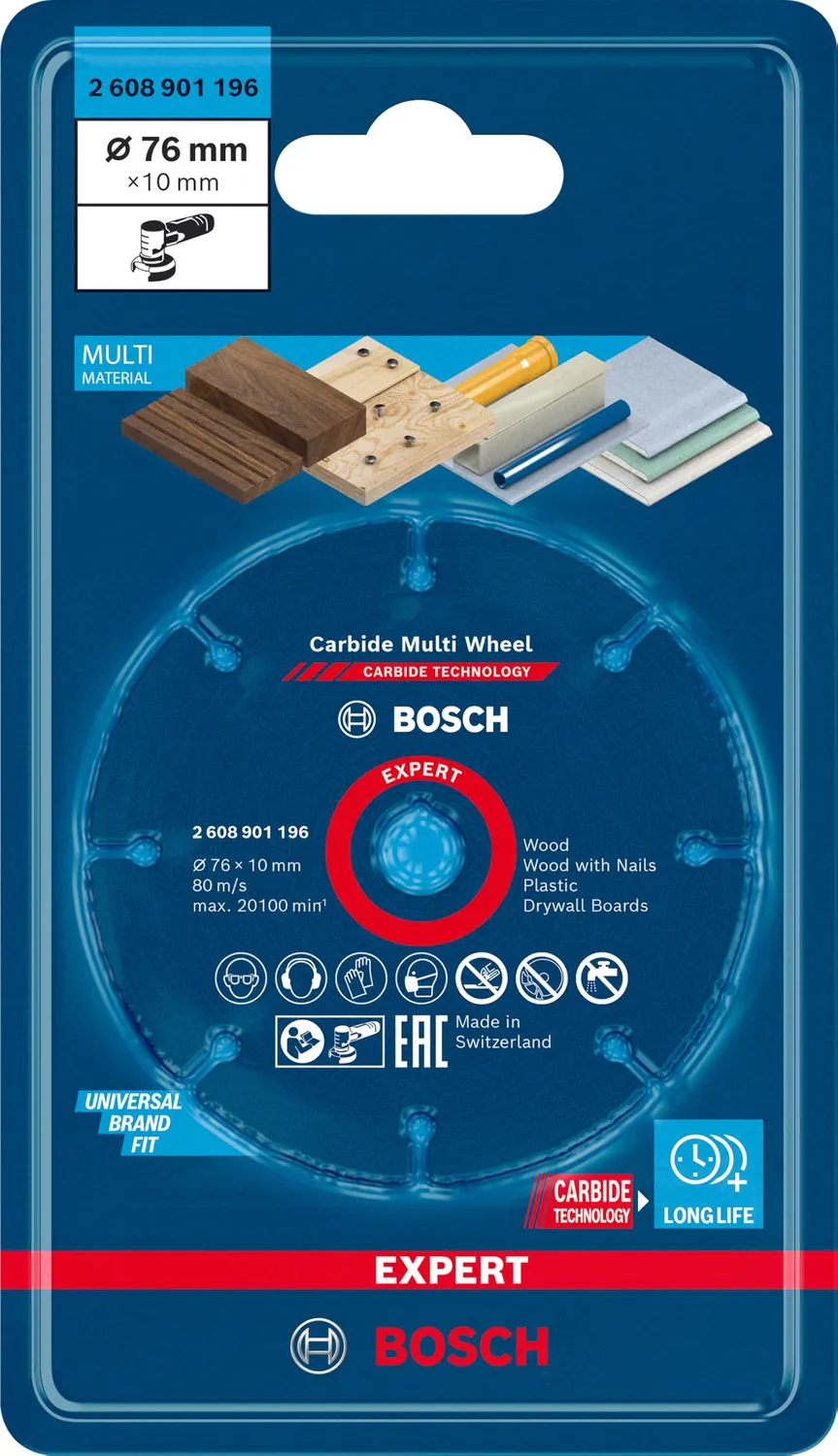 Bosch Expert Carbide Multi Wheel disco 76x1mm M10 multimat