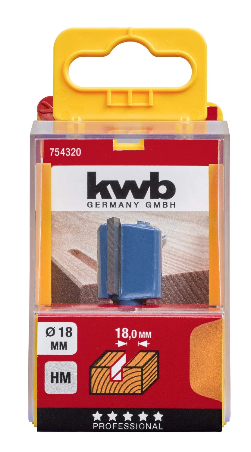 KWB Fresa a Scanalare HM 7543-20 Ø 18 mm gambo 8 mm