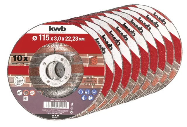 KWB Kraftixx 792195 dischi taglio pietra 115 mm 10 pezzi