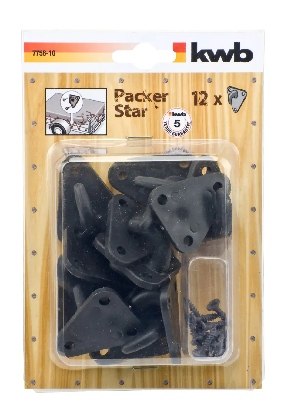 KWB 7758-10 ganci fissaggio neri 12 pezzi