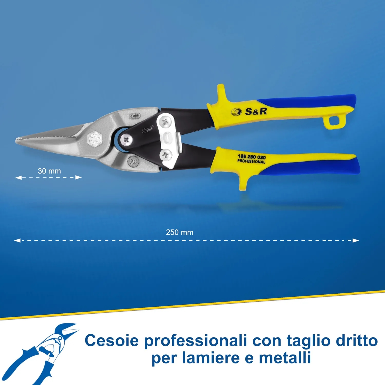 S&R Cesoie Lamiera Taglio Dritto 250mm CrMo
