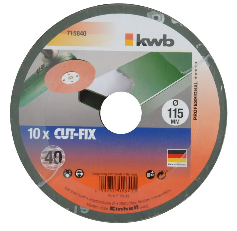 KWB Cut-Fix 715840 dischi fibra 115 mm grana 40 5 pz