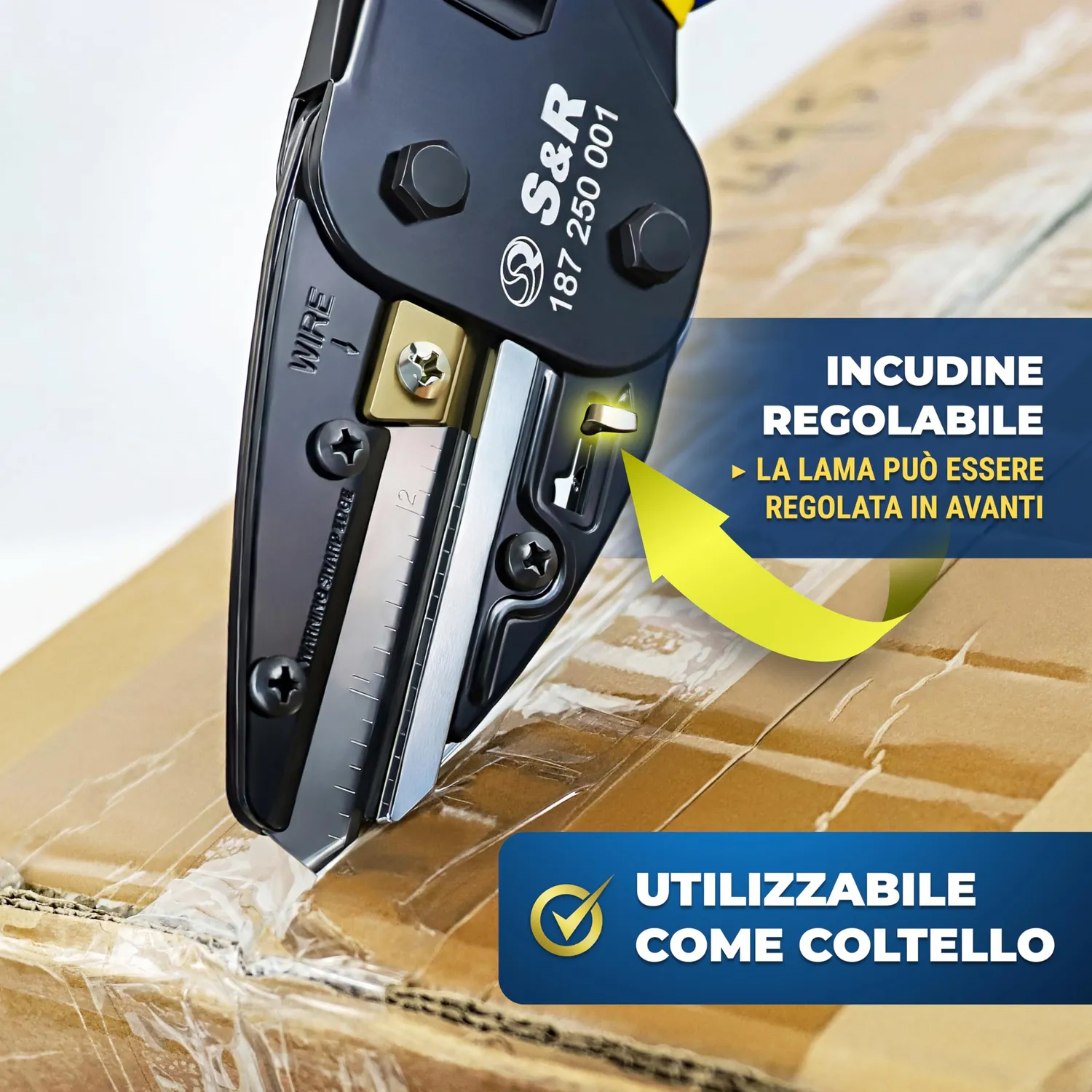 S&R forbici elettricista multiuso con 4 lame ricambio