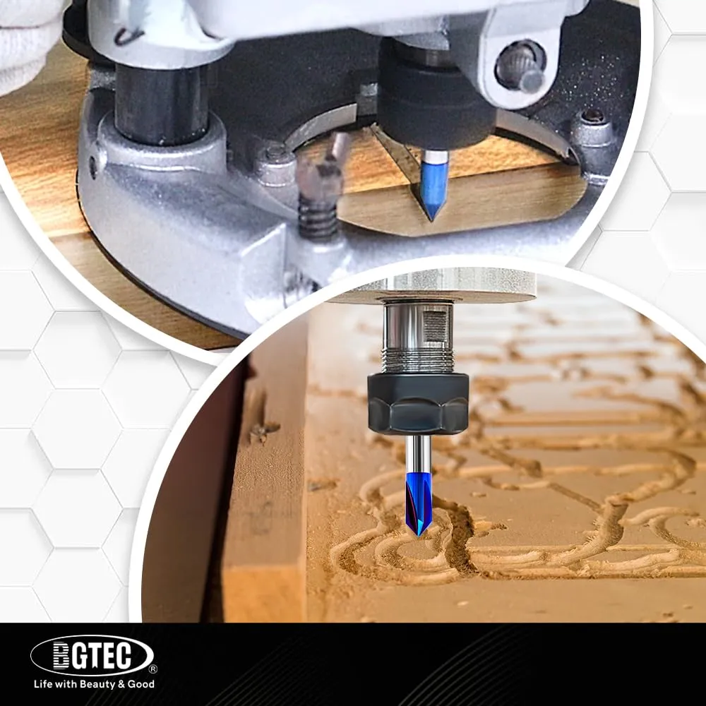 BGTEC V 60/90 fresa per legno 6,35 mm doppia testa