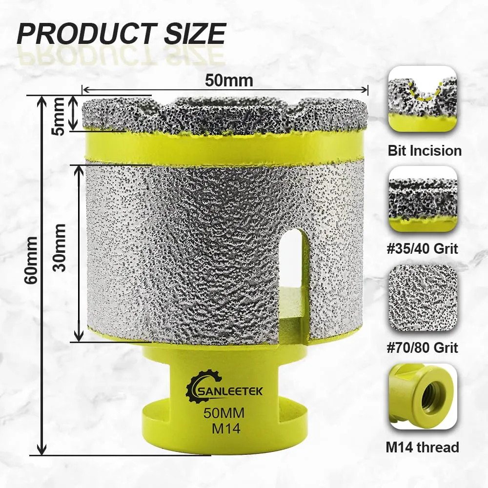 Sanleetek fresa diamantata M14 gres piastrelle 50 mm
