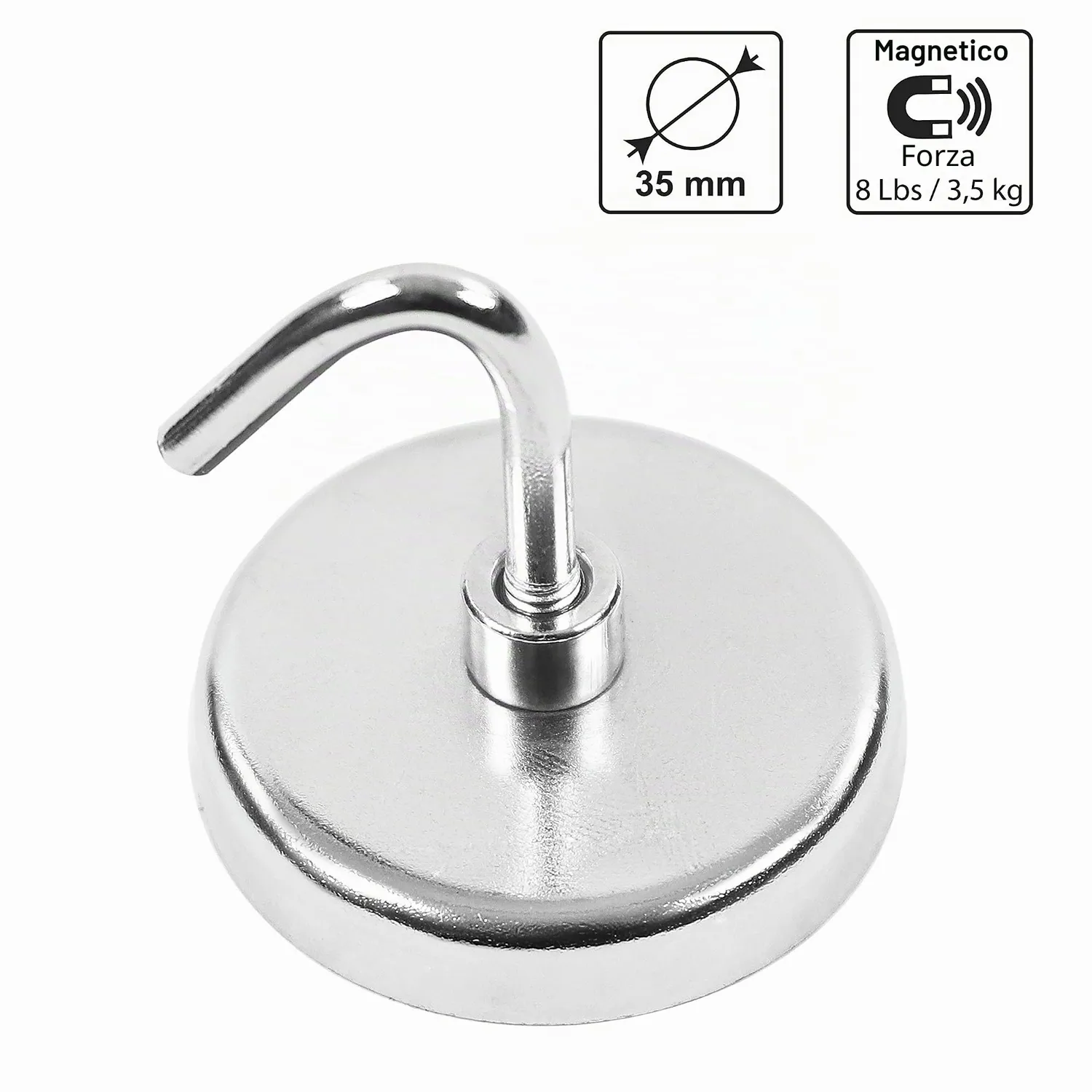 S&R Ganci magnetici 35 mm 5 pz portata 3,5 kg metallo