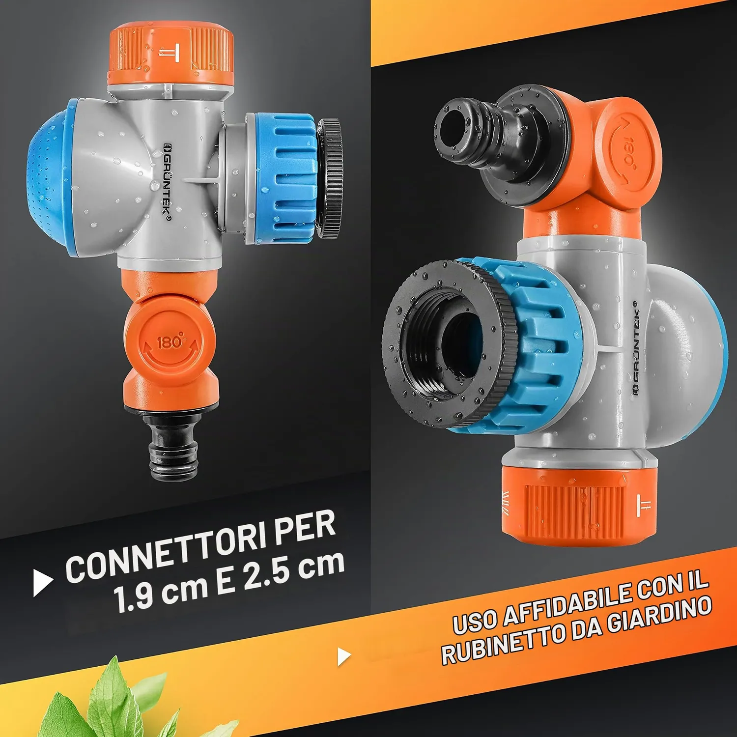 S&R Grüntek raccordo rubinetto tubo 3/4”-1” 2 getti