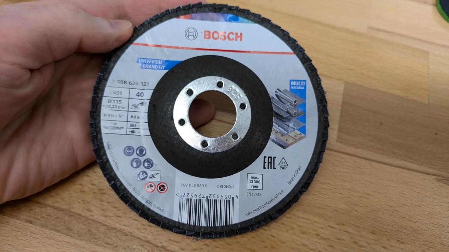 Bosch X451 disco lamellare 115 mm acciaio grana 40-60 15 pezzi