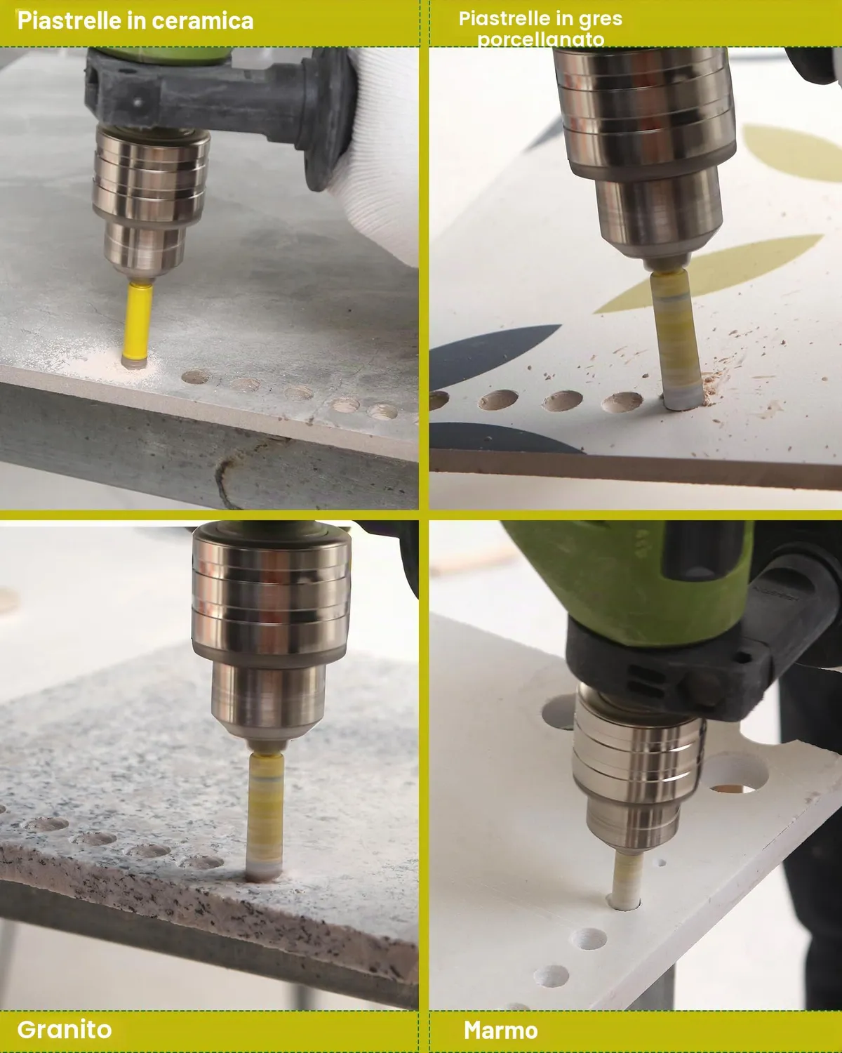 Sanleetek Punte diamantate 6mm trapano 10pz gres marmo uso secco