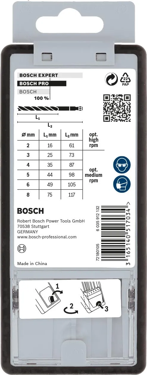 Bosch PRO Wood set punte legno 2-8 mm 7 pezzi