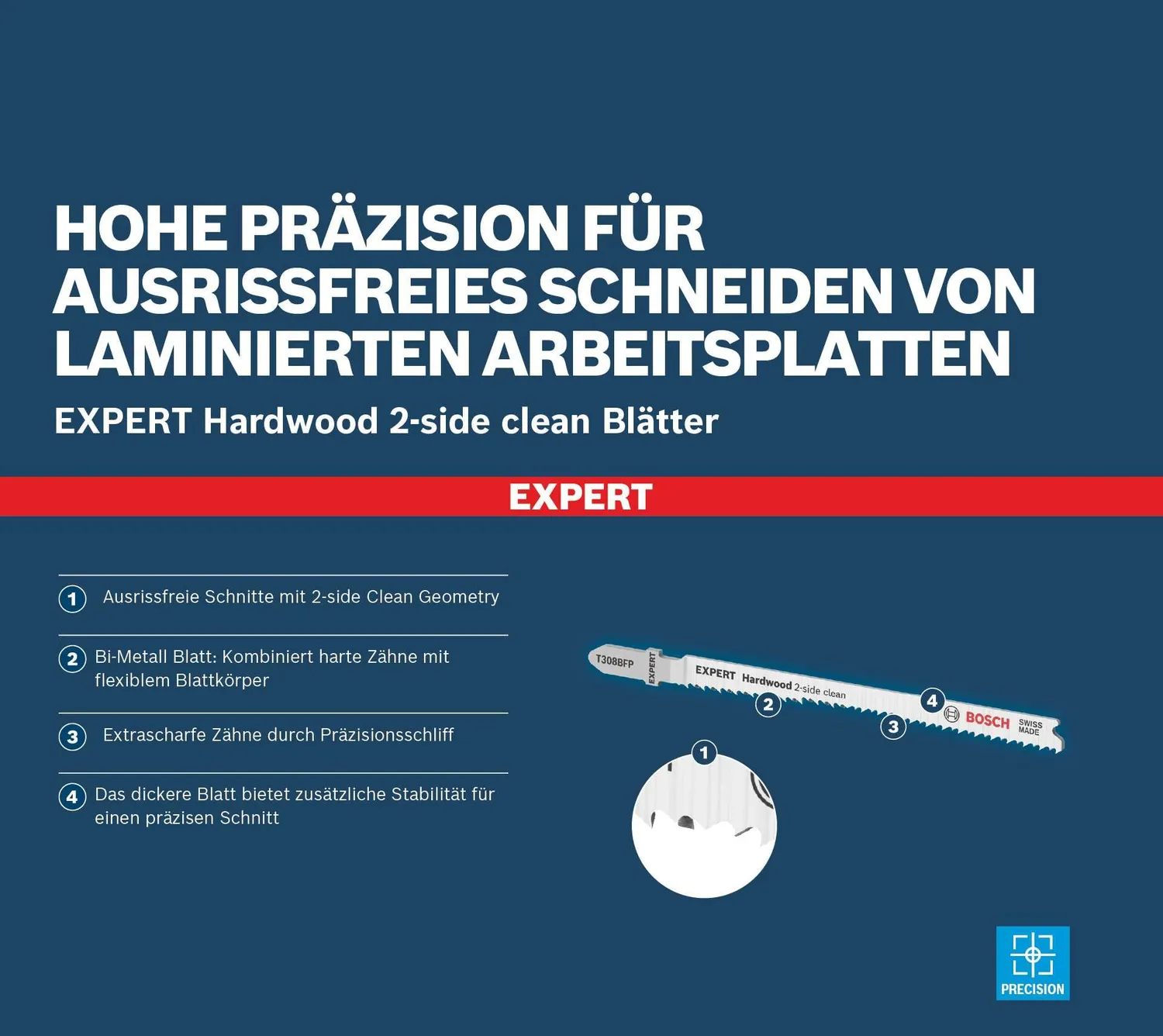Bosch Expert Hardwood T308BFP lame seghetto 25 pezzi legno