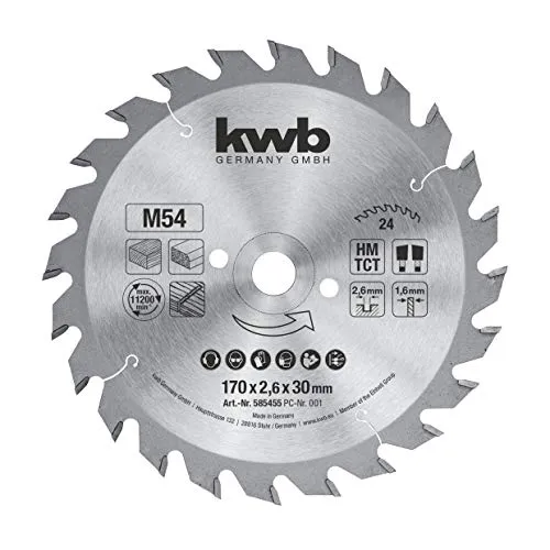 KWB 585455 lama circolare 170x30 mm 24 denti