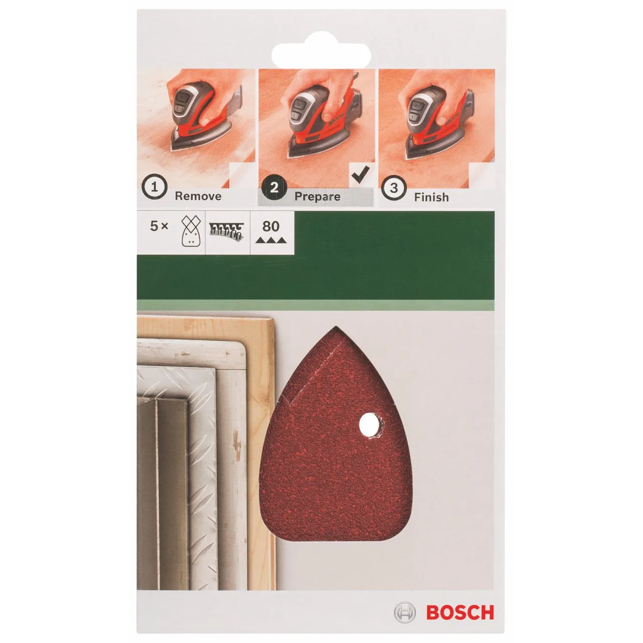 Bosch Expert fogli abrasivi 95x135 mm grana 80 5 pezzi
