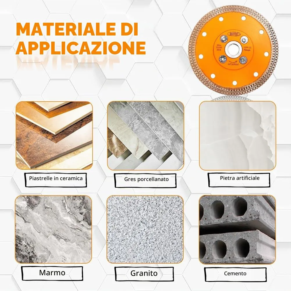 BGTEC Disco Diamantato Gres Porcellanato 125 mm Sottile