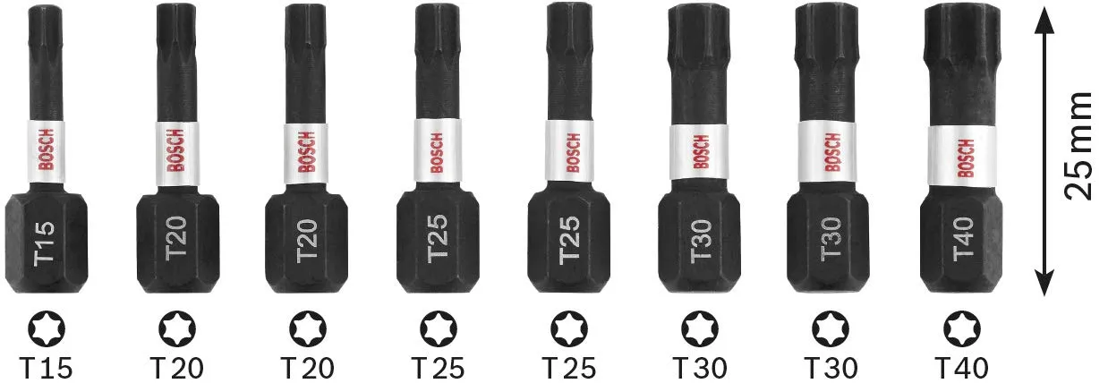 Bosch Expert Impact Control Bit Torx 25mm 8pz
