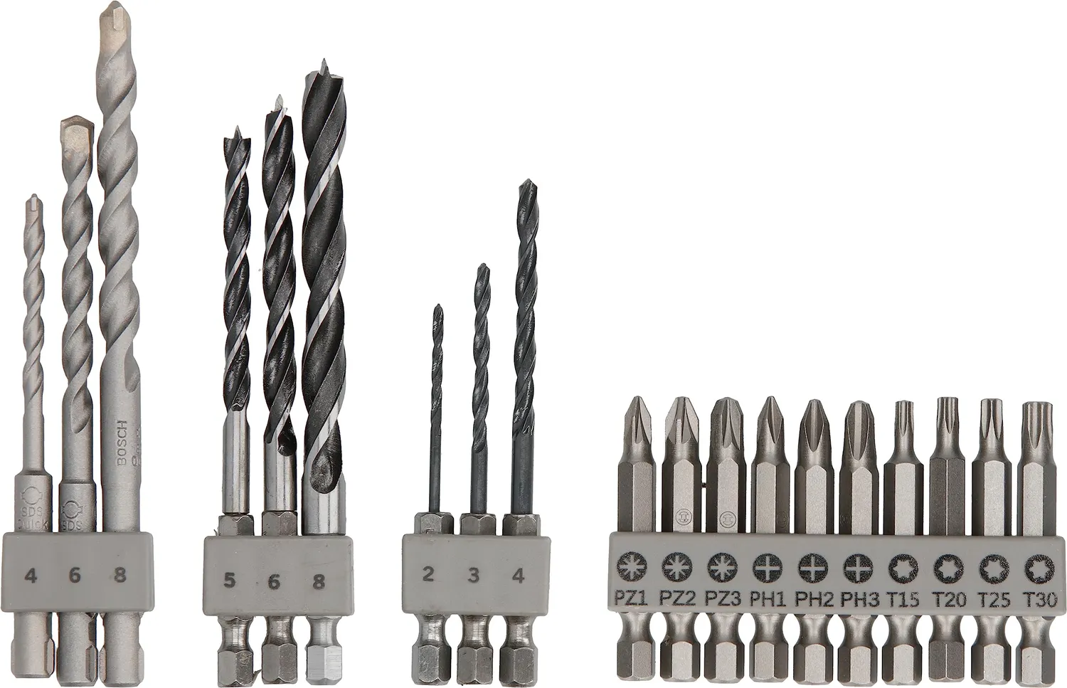 Bosch Uneo set 19 pezzi punte miste + bit SDS Quick