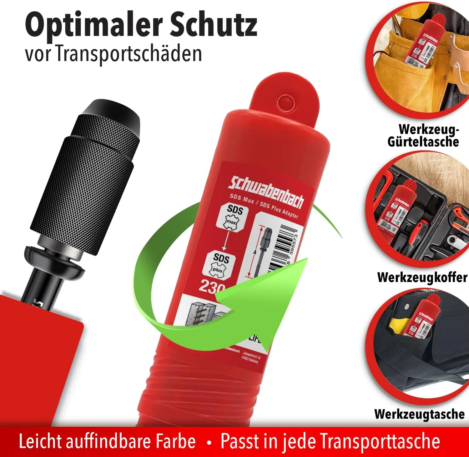 Schwabenbach Adattatore SDS-Max a SDS-Plus Acciaio