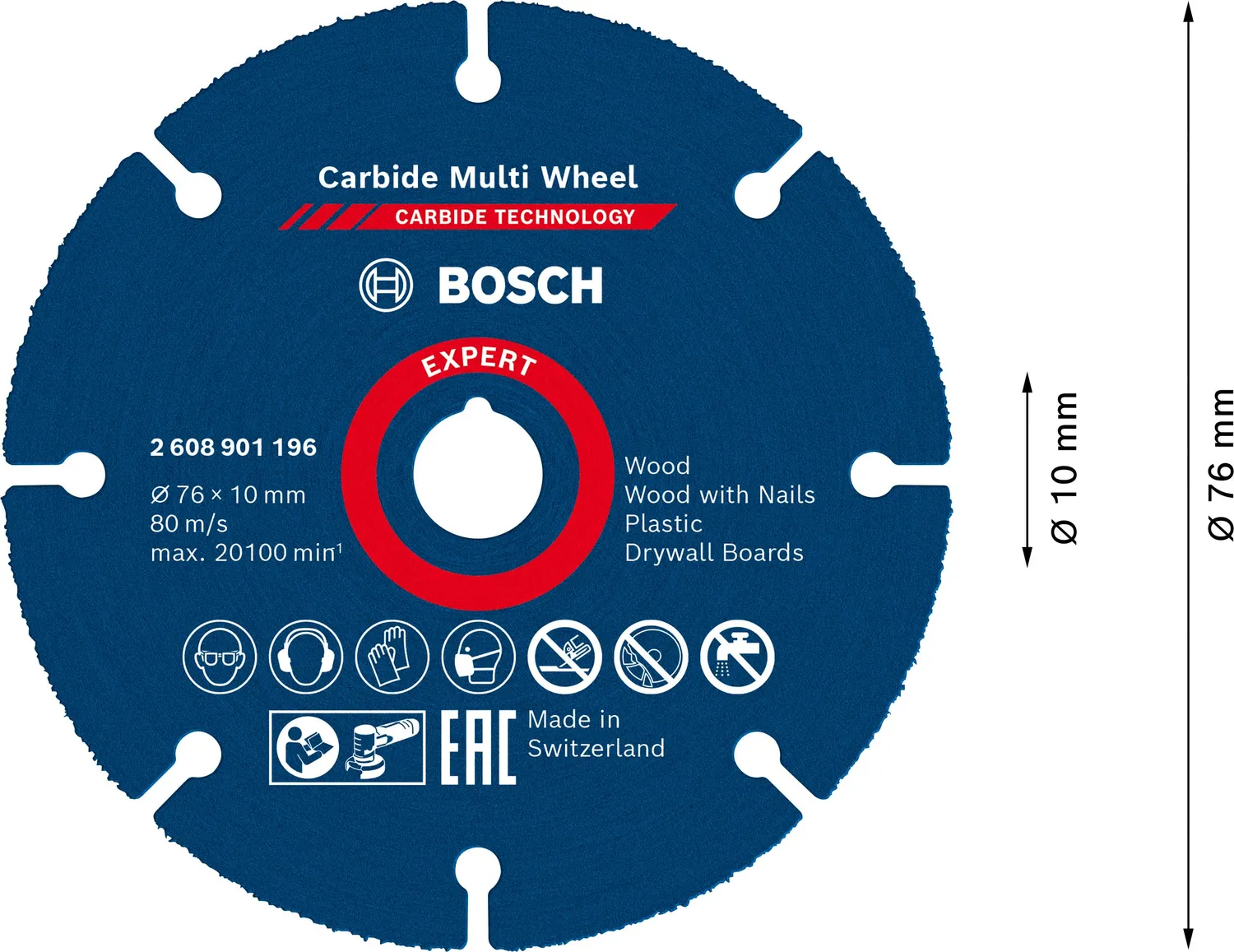 Bosch Expert set 9 dischi 76 mm Mini L-Boxx GWS-12V