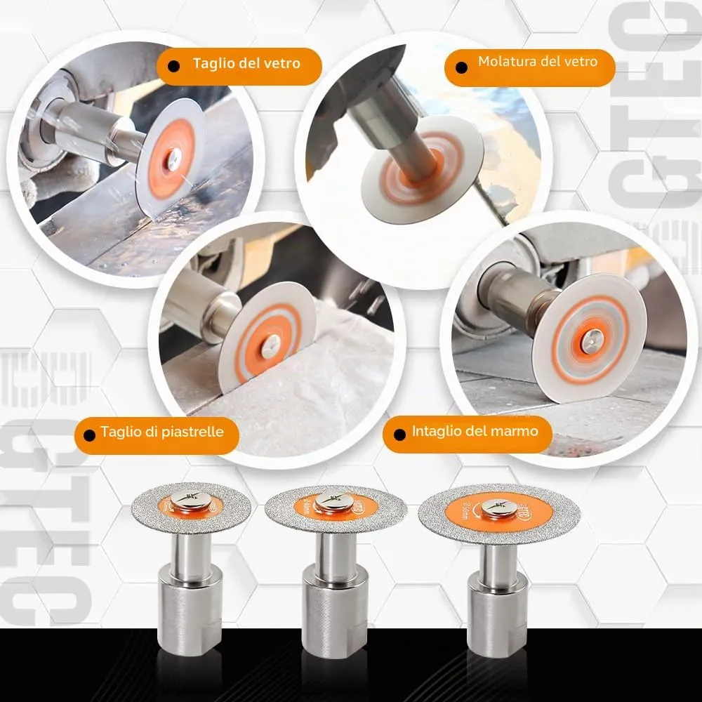BGTEC Disco diamantato vetro 50 mm M14 set 5pz ultrasottile
