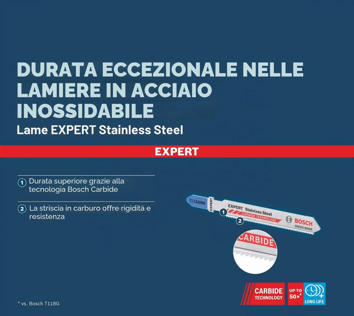 Bosch Expert T118AHM lame seghetto 2 pezzi per inox 83 mm