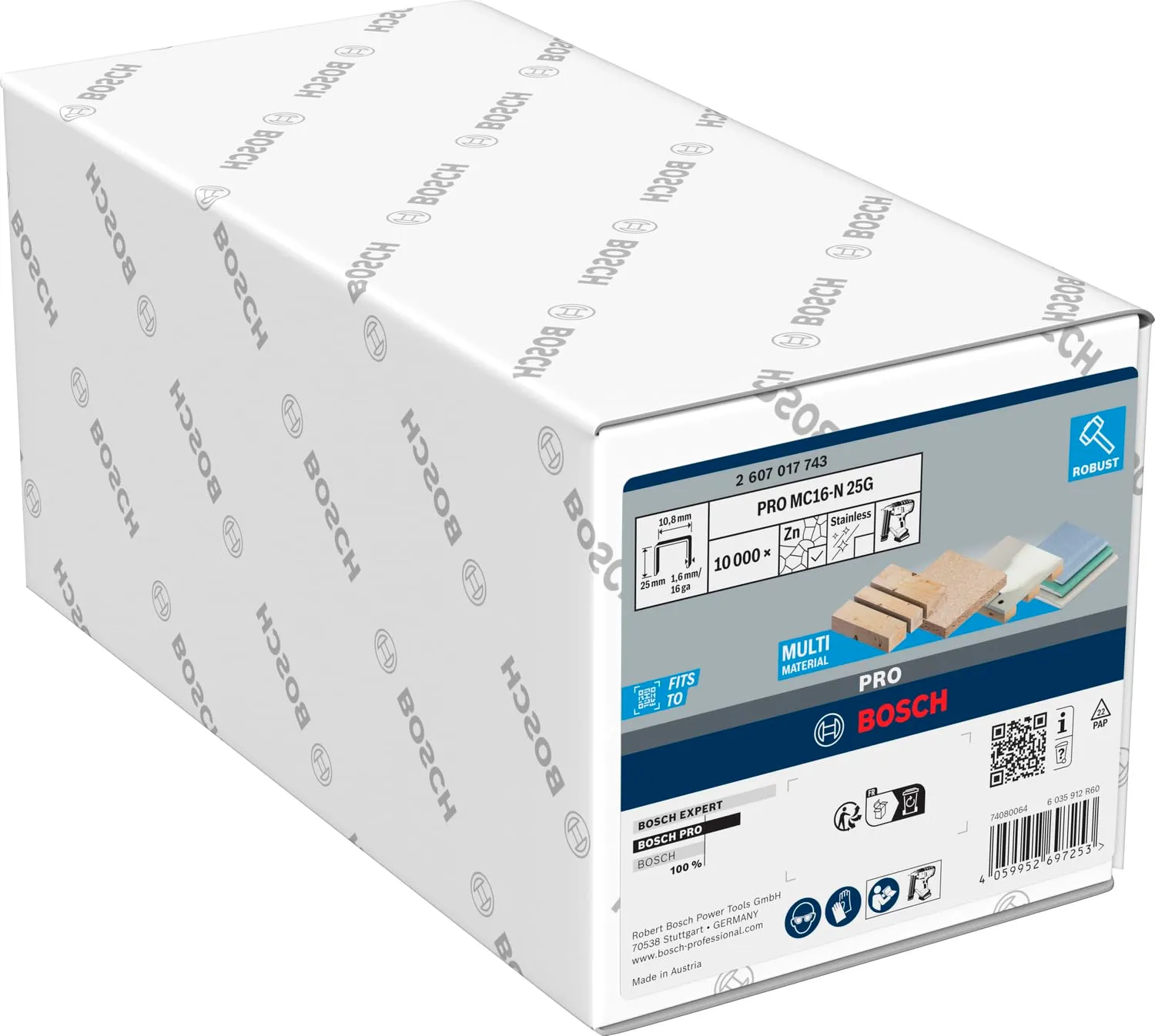 Bosch Expert PRO MC16-N Graffe 25mm 10000pz Zincate