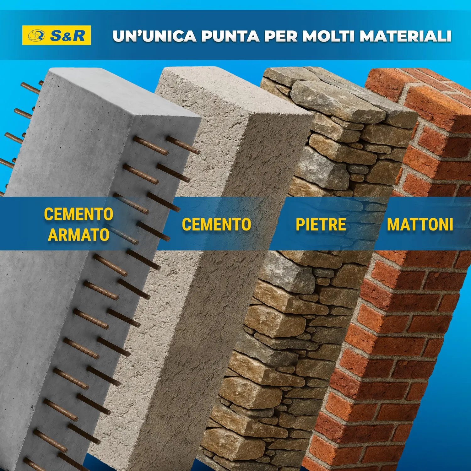 S&R Set 7 Punte SDS-Plus 4 Taglienti 5-12x160mm