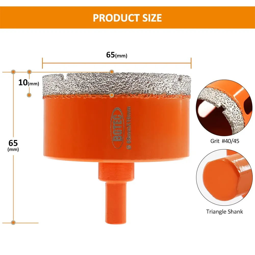 BGTEC Sega a Tazza Diamantata 65 mm Gambo Triangolare
