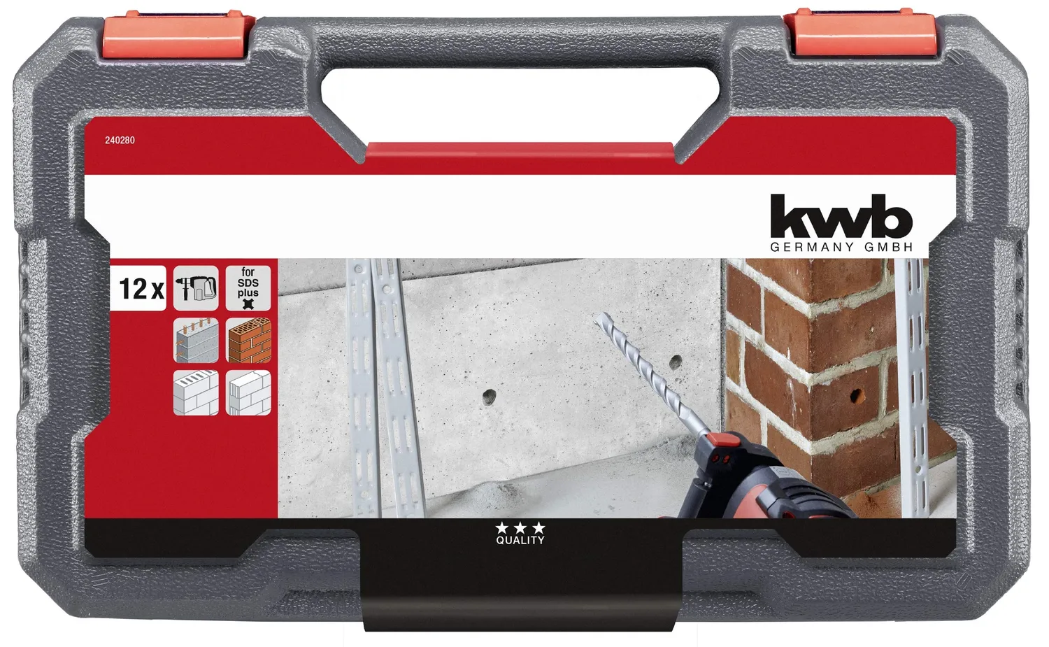 KWB set 12 punte SDS-Plus muro cemento valigetta
