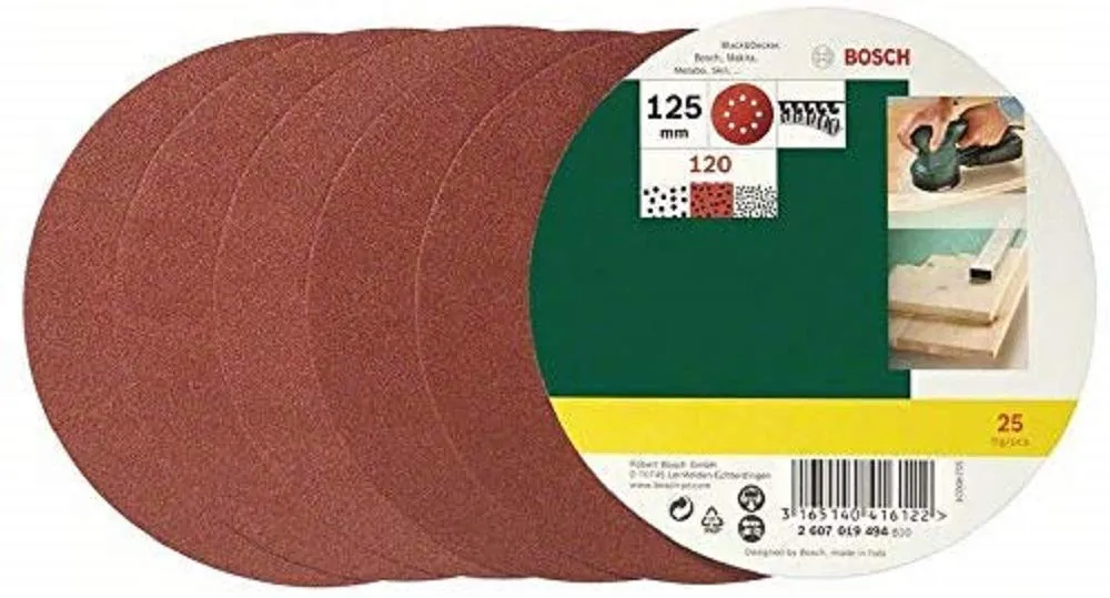 Bosch Expert fogli abrasivi roto-orbitali 125 mm grana 80 25 pz
