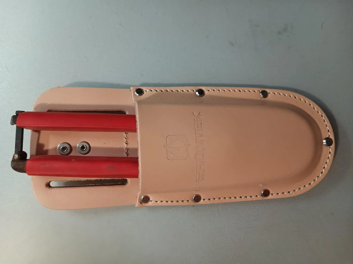 Grüntek fondina pelle marrone chiaro per forbici potatura