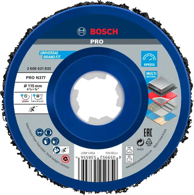 Bosch Expert N377 Disco Pulitura X-Lock 115 mm Metallo