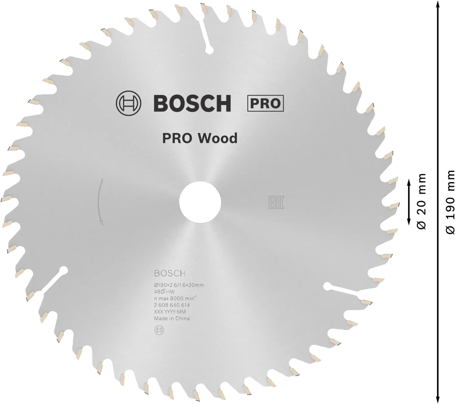Bosch Expert Lama Circolare PRO Wood 190mm 48 Denti Legno