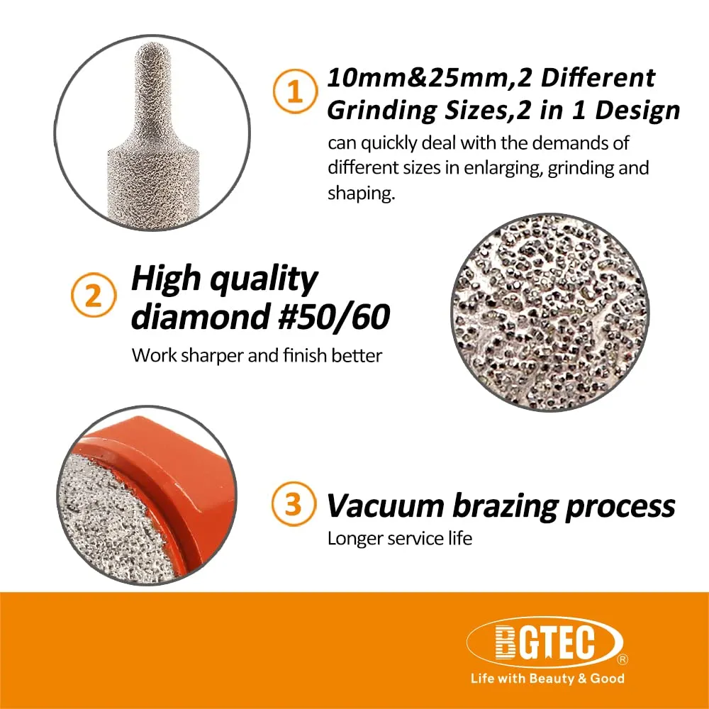 BGTEC 10-25mm fresa diamantata conica M14 per gres