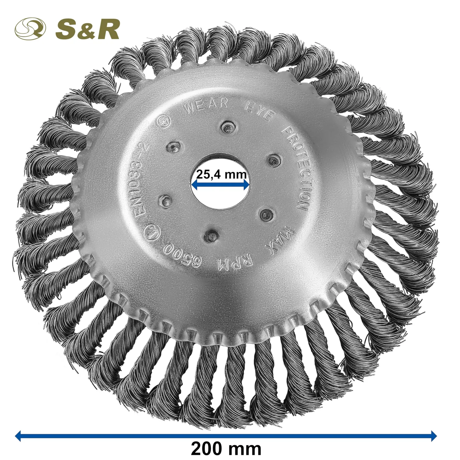 S&R spazzola decespugliatore acciaio 200 mm foro 25,4 mm