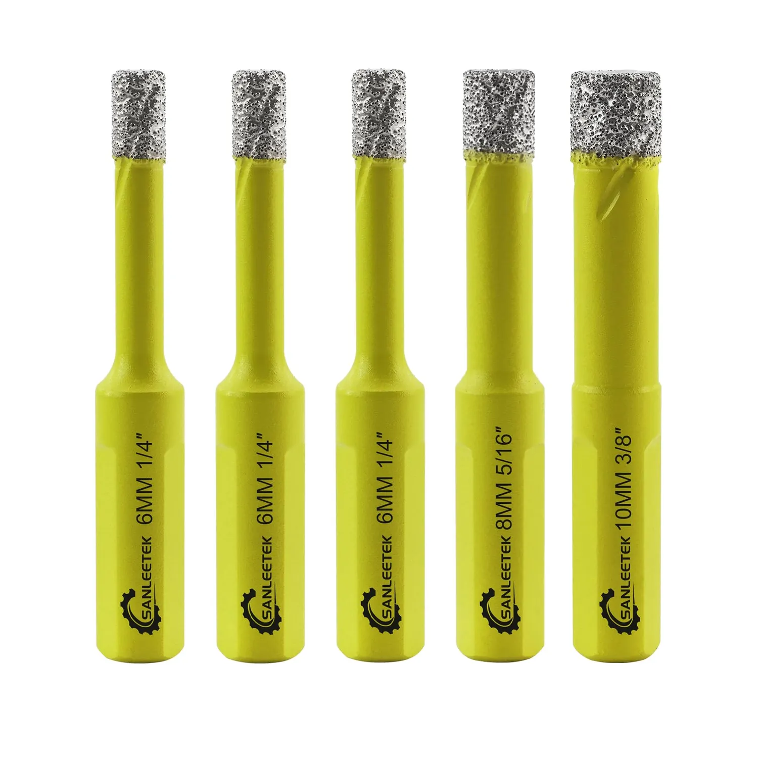 SANLEETEK fresa diamantata 5/6/8/10/12mm 5pz per gres a secco