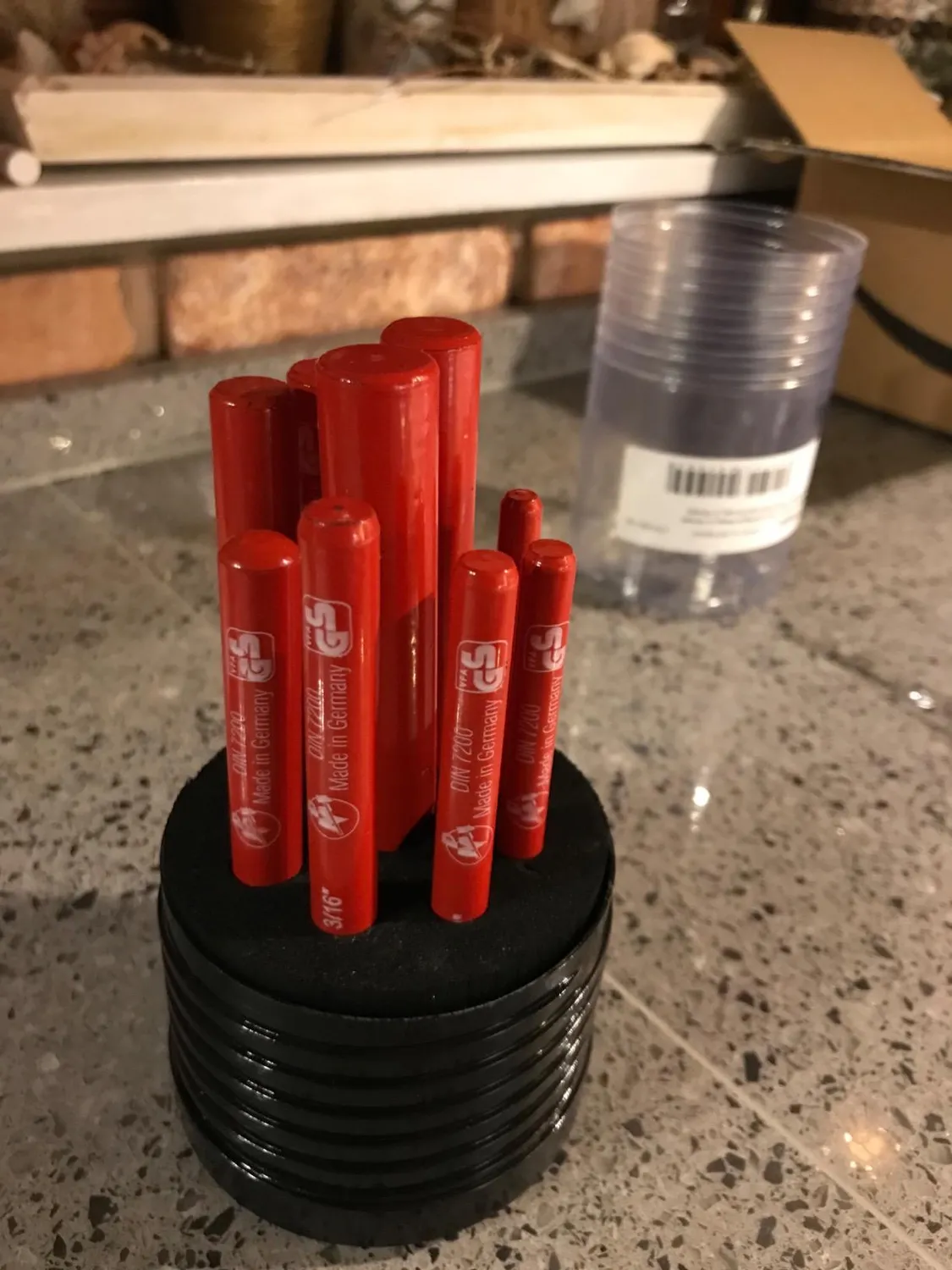 S&R punzoni cuoio fustelle 9 pz 2-10 mm rossi