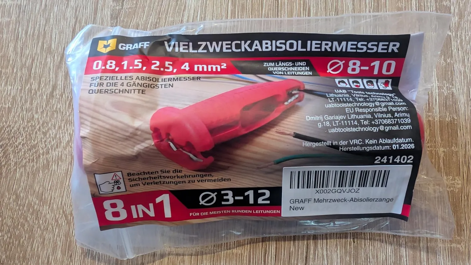 Graff 8 in 1 spelafili cavi rotondi 3-12 mm