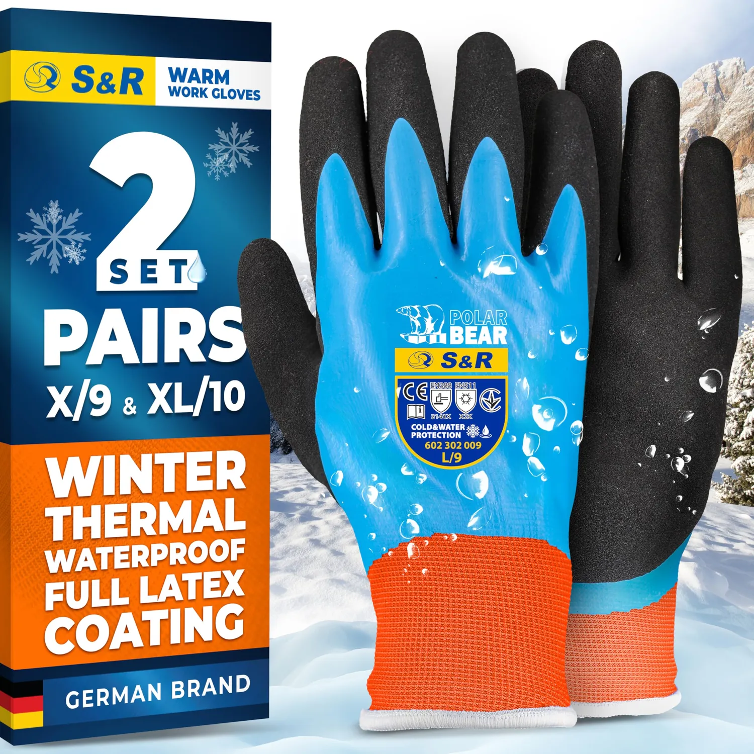 S&R guanti da lavoro invernali termici L/9 2 paia