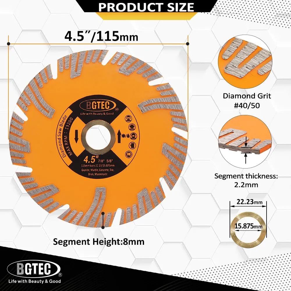 BGTEC disco diamantato 115mm 2 pezzi per ceramica