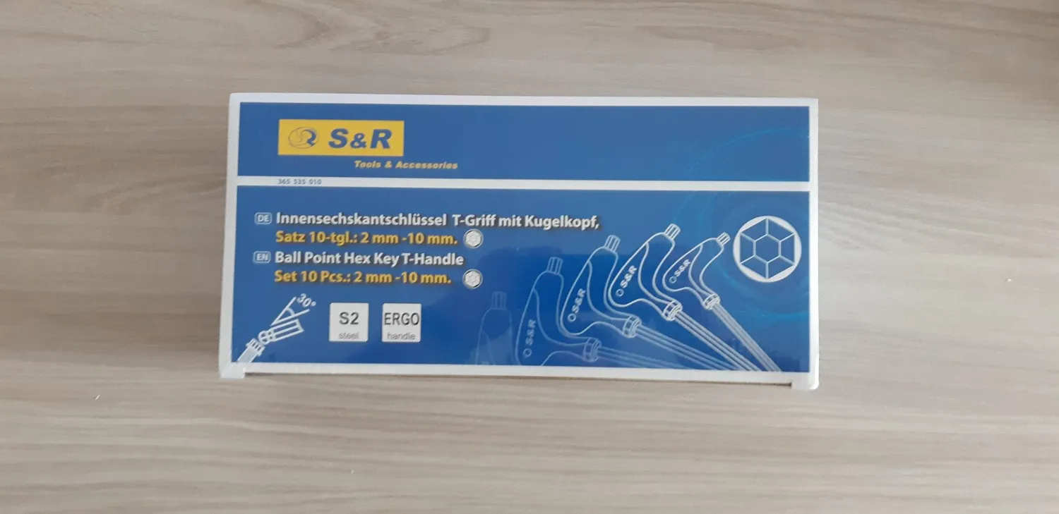 S&R Set 10 Chiavi Brugola a T 2-10 mm Acciaio S2