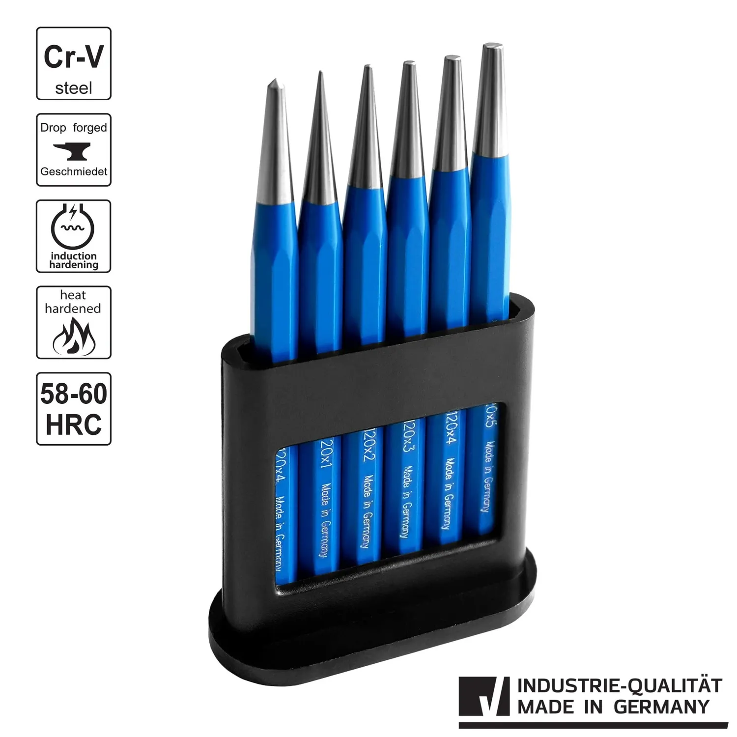S&R Set Cacciapunte 6 pz 1-5 mm Acciaio Cr-V