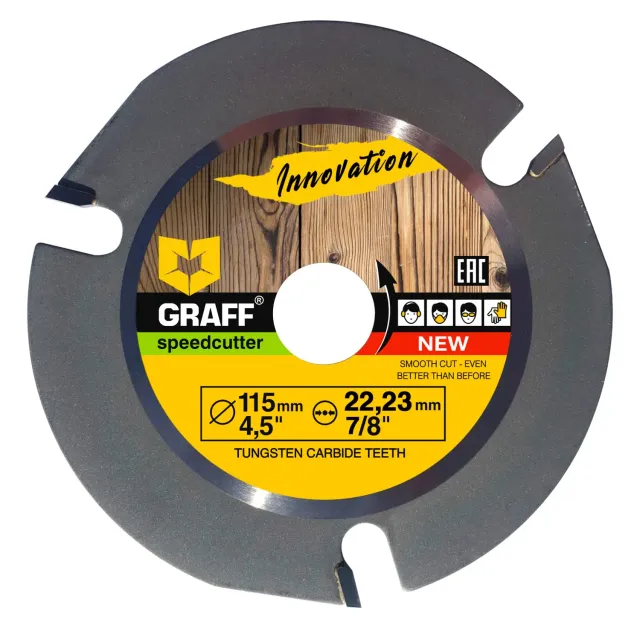 Graff Speedcutter Disco legno 115 mm 3 denti carburo intaglio