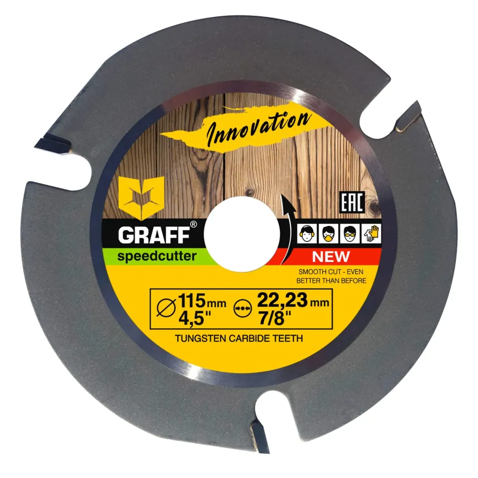 Graff Speedcutter Disco legno 115 mm 3 denti carburo intaglio